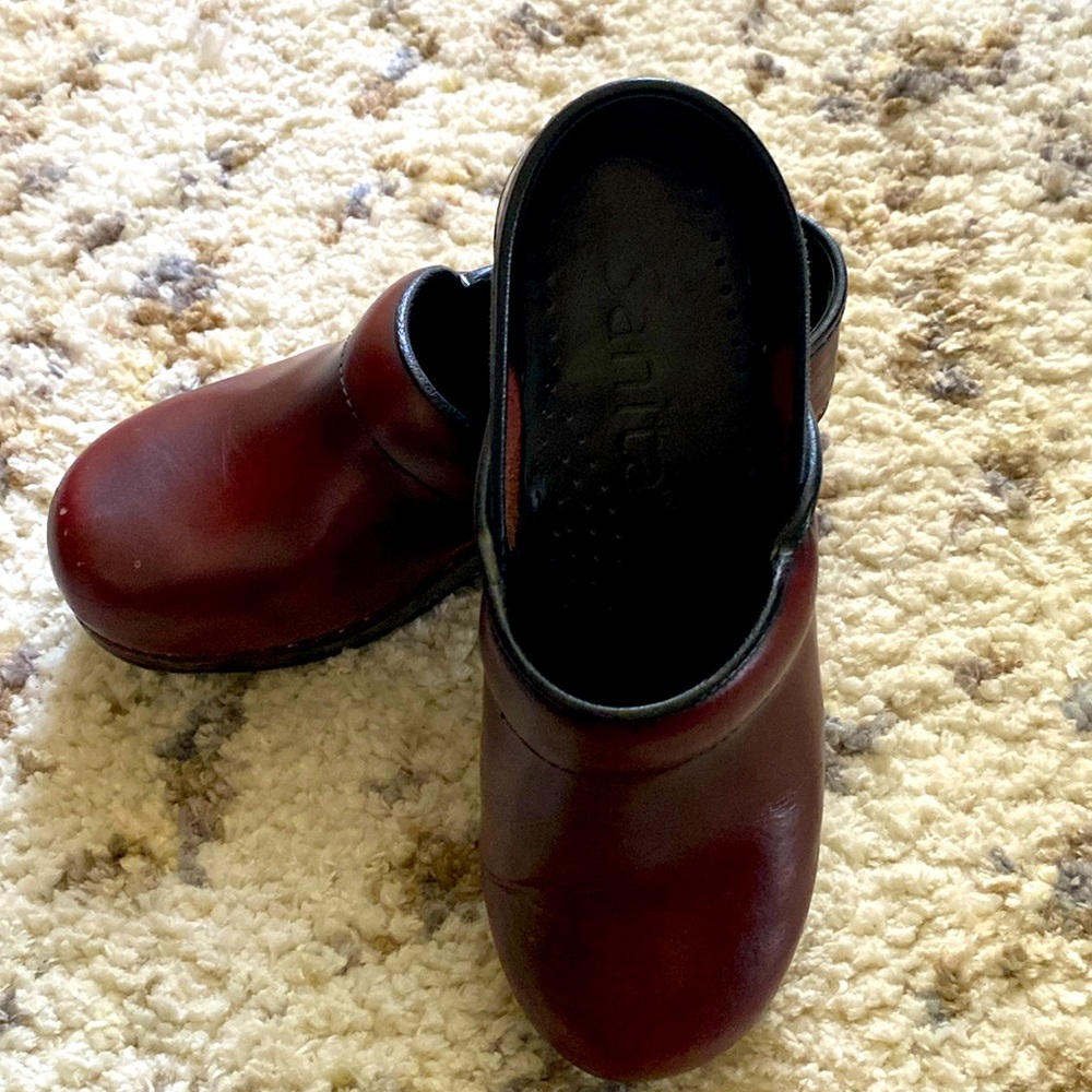 Sanita Red Leather Clog Euro size 36